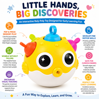 Wanna Care Baby Poppers Fidgets Wobble Toy Soft Tinkling Sound Mother Fine Motor Skills Sensory Play Plastic Bubble Fish Tumbler