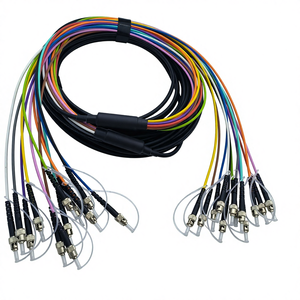 コムトン光ファイバーケーブル、12F ST-ST シングルモード G.657A2 9μm アーマードブラックケーブル。 取り外し可能なダストキャップ - Product Image 2