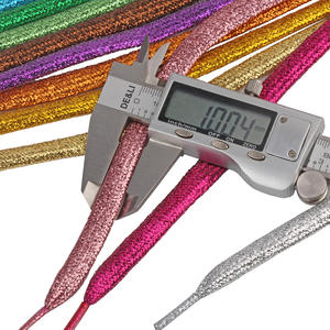 Tali sepatu datar Premium berkilau berkilau metalik emas bahan poliester tahan lama untuk kanvas sepatu kets atletik sepatu dansa - Product Image 4