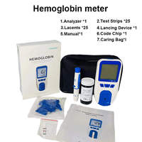YULIN Analyseur d'hémoglobine portable pour usage domestique et clinique, avec bandelettes, conforme ISO