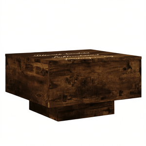 Smoked Oak Engineered Wood Coffee <b>Table</b> Low Slung Design Compact Modern Living Room Furniture <b>Brown</b> - Product Image 1