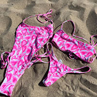Ensemble de bikini sexy Evage en gros, soutien-gorge triangle à fines bretelles et culotte, maillot de bain premium Pitaya 2 pièces
