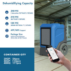 Üst satış taşınabilir 240 pints LGR su hasarı restorasyonu ticari nem giderici - Product Image 4