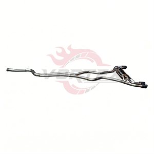Sistema de escape Catback con válvulas de acero inoxidable Vortex para BMW G20 G21 M340i con silenciador central transversal y puntas cuádruples negras - Product Image 3