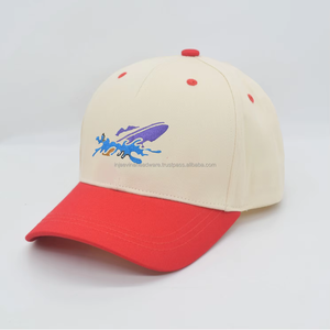 Casquette 5 panneaux personnalisée brodée, bicolore, style baseball, pour papa, avec logo et passepoil, casquettes et chapeaux snapback vierges - Product Image 3