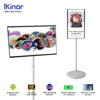 Televisor Inteligente Android Portátil de 32 Pulgadas con Batería de 4-6 Horas, Pantalla 4K, Frecuencia de Actualización de 75 Hz, Táctil de 10 Puntos, 100% SRGB para Recetas de Cocina