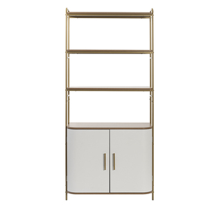 Librería de Diseño Curvo con 2 Puertas y 3 Estantes, Mueble de Biblioteca Moderno con Frente Arqueado para Oficina en Casa, Sala de Estar - Product Image 2