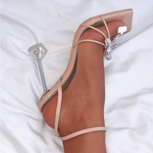 Heeled <b>Sandals</b> Fashion Rhinestone <b>Bow</b> High-heeled <b>Sandals</b> for Women in Foreign Trade High Slim Heels Floral Roman <b>Sandals</b> - Product Image 5