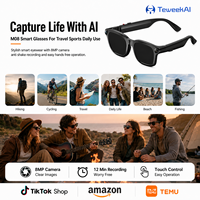 TeWeekAI M08 Smart AI Camera Glasses Selfie Monitor Screen 1080P Video Recording 8MP Photo WiFi Transfer IP65 7 Hours Music