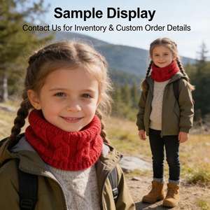 Cache-cou personnalisé pour enfants, doux et chaud, pour garçons et filles, marque privée, cache-cou en acrylique tricoté, doublure en polaire, écharpe d'hiver en forme d'infini - Product Image 6