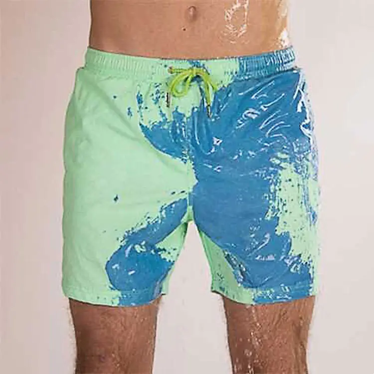 Factory customized color changing hydrochromic cloth water sensitive polyester fabric for beach shorts and swimwear