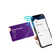Carte de visite numérique NFC personnalisée, carton de 0,76 mm, 55x90 mm, partage par contact, puce T2T, service d'impression à chaud avec estampage à chaud en feuille d'or