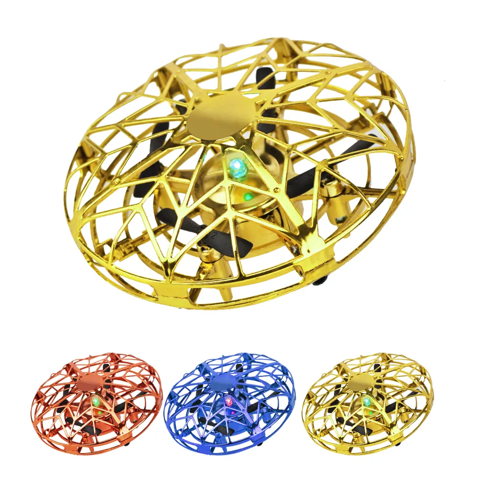 wholesale 360 Rotating mini hand controlled UFO spinner flying ball drone toy with lights