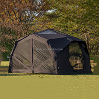 Nouvelle tente dôme gonflable noire à double couche, imperméable quatre saisons, portable pour le camping en plein air, la plus vendue