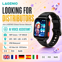 Montre connectée pour enfants LAGENIO OEM avec écran AMOLED de 1,78 pouces, positionnement GPS SOS, IP68, assistant vocal IA, caméra 5MP, montre connectée 4G pour enfants