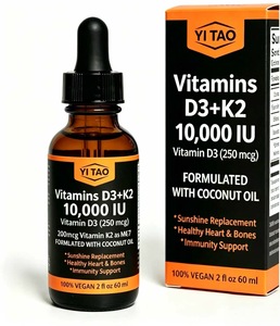 10 000 UI de Vitamine D3 avec K2 en gouttes, complément alimentaire liquide pour la santé osseuse et cardiovasculaire, substitut naturel de la vitamine D. - Product Image 4