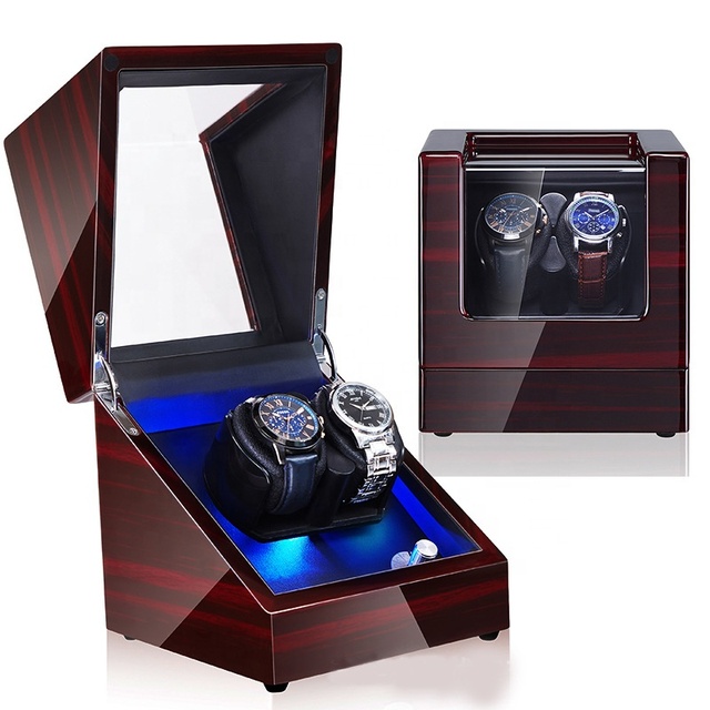 High Glossy Luxury 2 Slots LED Watch Winder Super Quiet Low Price Automatic Watch Winder