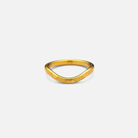 Cincin Wanita YF6547 Fashion Anti Karat Bahan Stainless Steel Hipoalergenik Lapis Emas 18k Bentuk Melengkung Motif Bunga Matahari