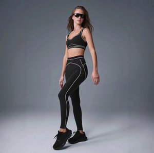 Conjunto Deportivo Casual de Dos Piezas para Mujer, Transpirable, de Spandex/Nylon, con Letras, para <span class=keywords><strong>Yoga</strong></span>, Entrenamiento, Pilates, Verano, Marca <span class=keywords><strong>ALO</strong></span> - Product Image 1