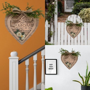 Décoration murale moderne « Nature morte » pour <span class=keywords><strong>la</strong></span> Fête des Mères, motif cœur et marguerite, avec inscription « Maman est toujours dans mon cœur » - Product Image 4