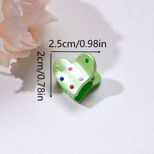 กิ๊บติดผมพลาสติกสีมากา<span class=keywords><strong>รอง</strong></span>ลายจุดรูปหัวใจขนาดเล็กหลากสีสัน - กิ๊บหนีบ<span class=keywords><strong>ผม</strong></span>ลายน่ารักสำหรับเด็ก ใช้เป็นเครื่องประดับ<span class=keywords><strong>ผม</strong></span>ในชีวิตประจำวัน - Product Image 4