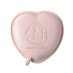 Business Promotion Wholesale Exquisite High Quality Can Be Customized Heart-shaped Round square Oil Edge Leather Tape Measure