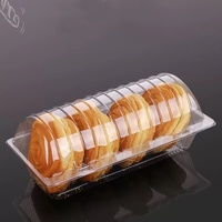 Boîte en plastique de biscuit de croissant recyclable jetable de vente chaude écologique pour des conteneurs d'emballage d'utilisation alimentaire