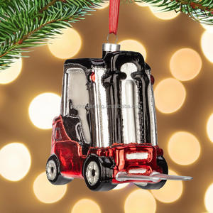 SPRING PLANTING Glass Forklift Figurine - Blown Glass Ornament for Holiday <b>Christmas</b> Tree Decoration - Product Image 2