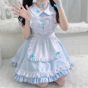 Tenue de cosplay Sky Blue Cross Maid Outfit, robe de cosplay, costume de patronne, printemps 2025, S-5XL, jeu de rôle anime - Product Image 1