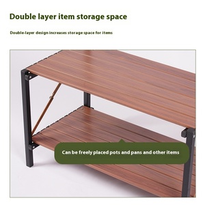 Mesa de Camping Plegable Portátil de Doble Capa de Aleación de Aluminio <span class=keywords><strong>Tipo</strong></span> L, Removible, para Almacenamiento al Aire Libre - Product Image 4