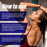 Après-shampoing pour la natation, fabricant de soins capillaires en marque blanche, shampoing, après-shampoing, huile capillaire, après-shampoing anti-chlore pour les nageurs