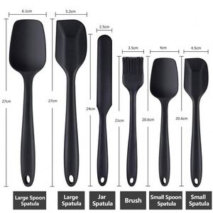 <b>Silicone</b> Spatula 6 Piece Set 480 F Heat Resistance Non-Stick Cooking Tools <b>Baking</b> and Stirring Multi Purpose Kitchenware - Product Image 3