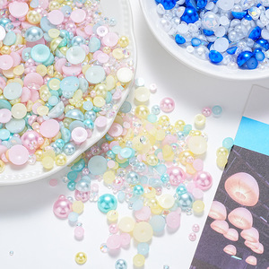 Perlas Planas de ABS de 2mm, Perlas Redondas de Plástico Sueltas para Decoración de Uñas, Manualidades, Joyería, Manicura - Product Image 3