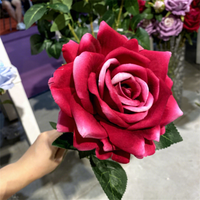 H-741 15cm Große Samtrose Künstliche Rote Rosa Samtrose für Heimdekoration