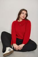 Pull en maille asymétrique à revers plissé uni pour femme grande taille avec boutons métalliques et poignets raglan fendus – Idéal pour les fêtes, les sorties et le quotidien