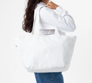 Sac fourre-tout <span class=keywords><strong>en</strong></span> toile de coton trapézoïdale recyclable <span class=keywords><strong>en</strong></span> gros pour femmes, sac de shopping uni vierge avec logo personnalisable - Product Image 3