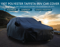 Housse de voiture noire en polyester 190T avec protection UV à 95% et rejet IR à 80%, imperméable, utilisation quatre saisons, ajustement universel