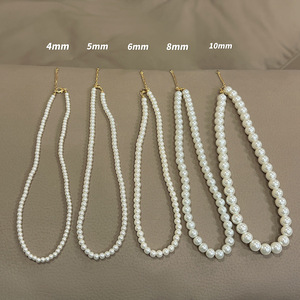 인기 폭발 한국 스타일 4mm 6mm 8mm 진주 목걸이 여성용 스테인리스 스틸 천연 담수 진주 초커 비즈 목걸이 선물 - Product Image 1