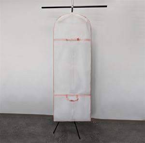 लक्जरी पारदर्शी शादी की पोशाक बैग फोल्डेबल पोर्टेबल धूल कवर दुल्हन के लिए जिपर हैंडल कस्टम लोगो - Product Image 1