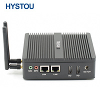 HYSTOU fansız endüstriyel Mini PC N3160 Win 10 Linux çift NIC Pfsense RJ45 LAN WiFi yönlendirici mikro bilgisayar