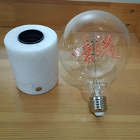Lampe à filament lettre motif personnalisable Ampoule à filament portable Lampe à filament rechargeable USB avec support de pierre