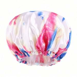 Bonnet de Douche Imperméable Double Couche Tie-Dye de Luxe pour Femme, Idéal pour Salon de Coiffure - Product Image 4