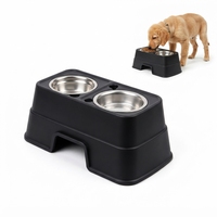 Vente en gros de bols ergonomiques surélevés pour chiens, ensemble de bols double en acier inoxydable pour nourriture et eau, disponibles en plusieurs tailles