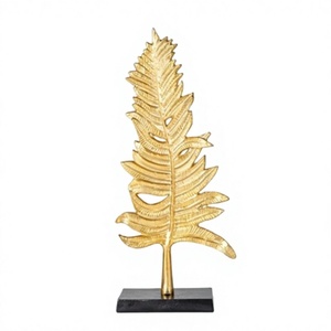 Fancy Decorative <b>Gold</b> Plated Aluminium Leaf Table Decoration Showpiece Sculpture for Hotels and Restaurant Decor Style - Product Image 1