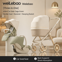 Poussette de voyage Weilebao pour nouveau-nés, Coches Para Bebes, légère, 3 en 1, pliable compacte, réversible, en alliage d'aluminium, poussette pour bébé de 0 à 3 ans