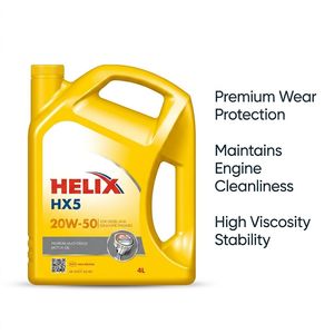 Aceite de Motor Sintético Premium <span class=keywords><strong>Shell</strong></span> Helix HX5 <span class=keywords><strong>20w50</strong></span> 4L para Motores de Gasolina y Diésel, Alto Rendimiento, Protección Contra Residuos - Product Image 4