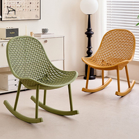 Fauteuil à bascule individuel confortable en plastique pour la maison, mobilier de loisirs pour balcon et salon