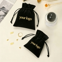 Bolsa de Joyería Ecológica de Lujo a Prueba de Polvo con Logotipo Personalizado, Bolsa de Regalo con Cordón para Anillos, Aretes y Collares
