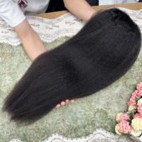 Perruque indienne de haute qualité en cheveux humains bruts de 30 pouces, 13x4 HD, lisse crépu, avec dentelle frontale pré-assemblée