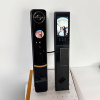 Slimme aluminium deurvergrendeling met 3D gezichtsherkenning, touchscreen, PIN, RFID, cloud & WiFi back-up, sleutelloze toegang voor villa's